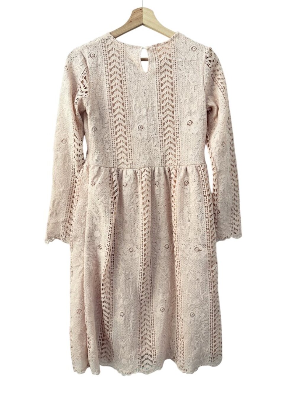 Tea & Rose Lace Dress Blush Pink Boho Cottage Small - Picture 3 of 10